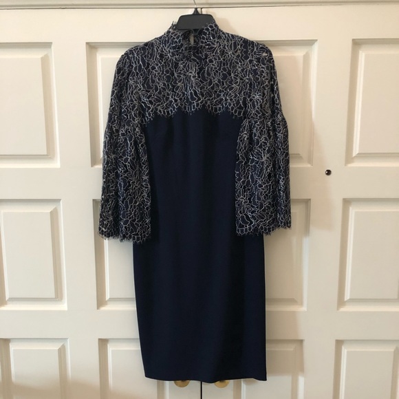 eliza j lace yoke sheath dress
